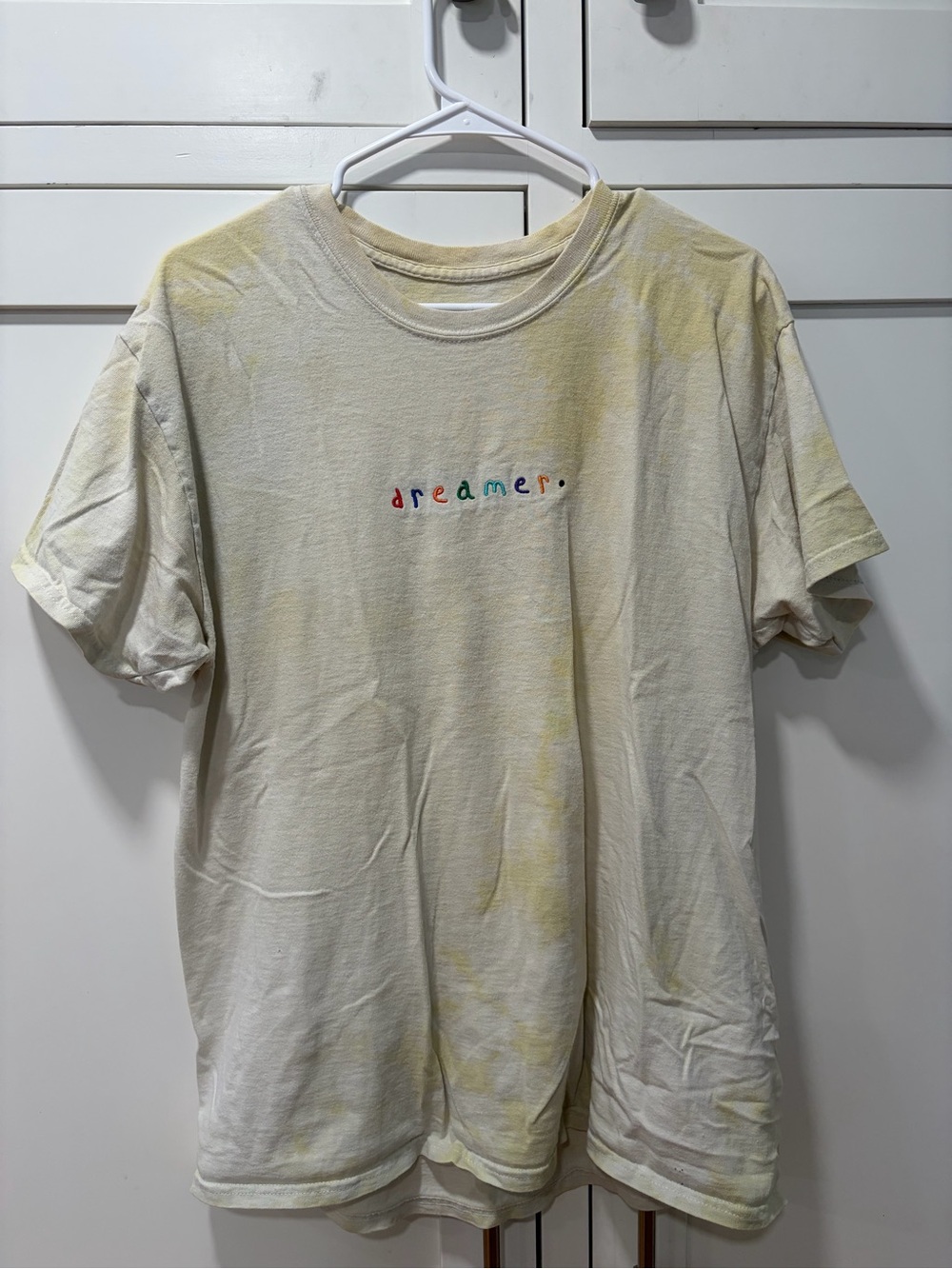 PacSun Cream 'dreamer.' Embroidered Short-Sleeve Tee